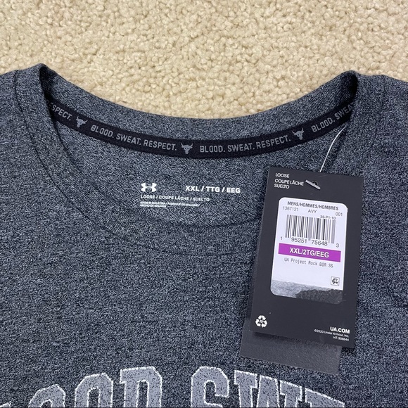 Under Armour Project Rock Tee BSR Short Sleeve Tee Black/Gray - Picture 5 of 5